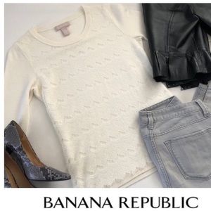 Banana Republic Ivory Lace Sweater